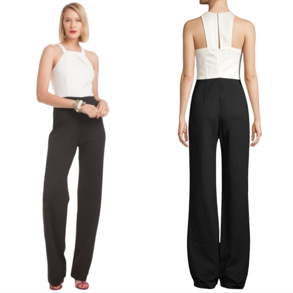 🎄SALE🎄NWT Trina Turk black & white halter jumpsuit